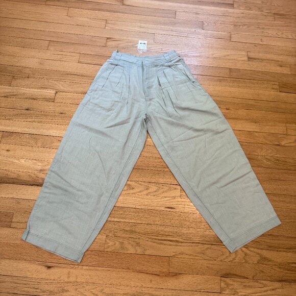 Free People Lotta Love Linen Trousers Pant Robins Egg Blue  NWT Size 0 - Picture 4 of 9